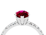 White gold Marquise Cut Garnet Solitaire Pavé Engagement Ring with Round Band and Prong Setting_82