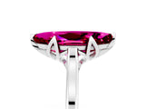 White gold Marquise Cut Garnet Solitaire Ring with Flower Prong Setting and Classic Band_54