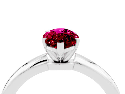 White gold Marquise Cut Garnet Solitaire Ring with Six-Prong Setting and Classic Band_16