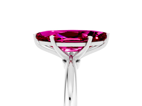 White gold Marquise Cut Garnet Solitaire Ring with Six-Prong Setting and Classic Band_5