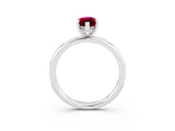 White gold Marquise Cut Garnet Solitaire Ring with Thin Band and Four-Prong Setting_15