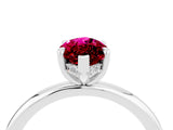 White gold Marquise Cut Garnet Solitaire Ring with Thin Band and Four-Prong Setting_16