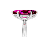 White gold Marquise Cut Garnet Solitaire Ring with Thin Band and Four-Prong Setting_17