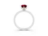 White gold Marquise Cut Garnet Solitaire Ring with Thin Band and Prong Setting_15