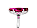 White gold Marquise Cut Garnet Solitaire Ring with Thin Band and Prong Setting_17