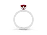 White gold Marquise Cut Garnet Solitaire Ring with Thin Band and Prong Setting_39