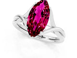 White gold Marquise Cut Garnet Solitaire Twist Band Prong Setting Ring_37