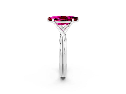 White gold Marquise Cut Garnet Solitaire Twist Band Prong Setting Ring_38