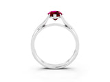 White gold Marquise Cut Garnet Solitaire Twist Band Prong Setting Ring_39