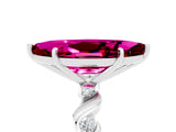 White gold Marquise Cut Garnet Solitaire Twisted Band with Round  Accents and Prong Setting_17