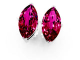 14K White Gold 0.72 Carat Marquise Garnet Stud Earrings