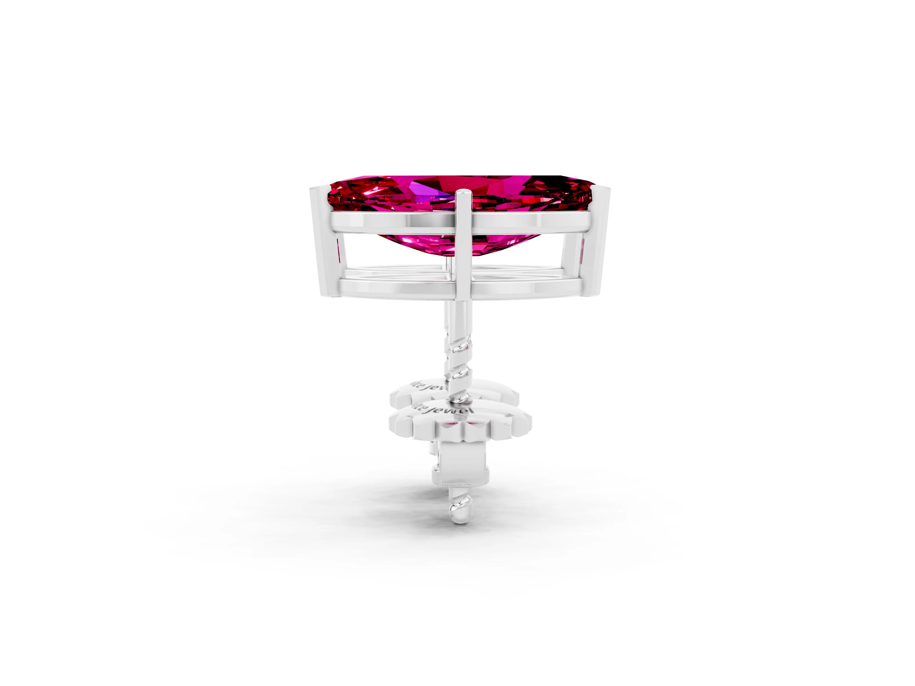 White gold Marquise Cut Garnet Stud Earrings_20