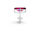14K White Gold 0.72 Carat Marquise Garnet Stud Earrings