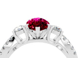 White gold Marquise Cut Garnet Three-Stone Ring with Pavé Split Shank and Four-Prong Setting_16