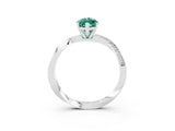White gold Marquise Cut Green Sapphire Engagement Ring with Side Stone Accents and Four-Prong Setting_30
