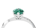White gold Marquise Cut Green Sapphire Engagement Ring with Side Stone Accents and Four-Prong Setting_31