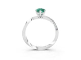 White gold Marquise Cut Green Sapphire Engagement Ring with Side Stone Accents and Four-Prong Setting_87