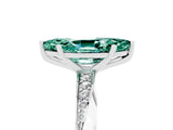 White gold Marquise Cut Green Sapphire Engagement Ring with Side Stone Accents and Four-Prong Setting_89