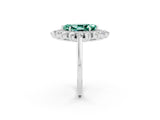 White gold Marquise Cut Green Sapphire Floral Double Halo Engagement Ring with Prong Setting_38