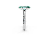 White gold Marquise Cut Green Sapphire Milgrain Pavé Engagement Ring with Four-Prong Setting_2