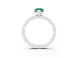 White gold Marquise Cut Green Sapphire Milgrain Pavé Engagement Ring with Four-Prong Setting_3