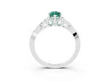 White gold Marquise Cut Green Sapphire Solitaire Celtic Knot Ring with Four-Prong Setting_15