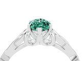 White gold Marquise Cut Green Sapphire Solitaire Celtic Knot Ring with Four-Prong Setting_16