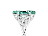 White gold Marquise Cut Green Sapphire Solitaire Celtic Knot Ring with Four-Prong Setting_17