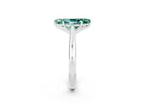 White gold Marquise Cut Green Sapphire Solitaire Engagement Ring with Cathedral Setting and Four-Prong Mount_32