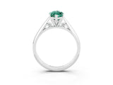 White gold Marquise Cut Green Sapphire Solitaire Engagement Ring with Cathedral Setting and Four-Prong Mount_33