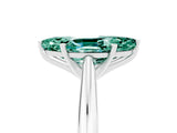 White gold Marquise Cut Green Sapphire Solitaire Engagement Ring with Cathedral Setting and Four-Prong Mount_35