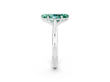White gold Marquise Cut Green Sapphire Solitaire Engagement Ring with Cathedral Setting and Four-Prong Mount_38