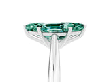 White gold Marquise Cut Green Sapphire Solitaire Engagement Ring with Cathedral Setting and Four-Prong Mount_41