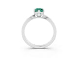 White gold Marquise Cut Green Sapphire Solitaire Engagement Ring with Classic Band and Four-Prong Setting_27