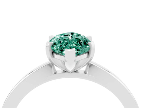 White gold Marquise Cut Green Sapphire Solitaire Engagement Ring with Classic Band and Four-Prong Setting_28