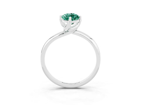 White gold Marquise Cut Green Sapphire Solitaire Engagement Ring with Four-Prong Setting and Classic Band_39