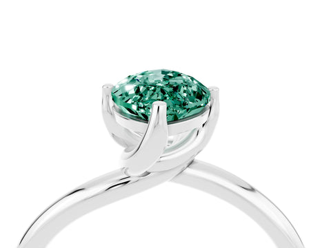 White gold Marquise Cut Green Sapphire Solitaire Engagement Ring with Four-Prong Setting and Classic Band_40