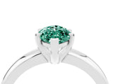 White gold Marquise Cut Green Sapphire Solitaire Engagement Ring with Round Band and Four-Prong Setting_4