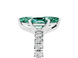 White gold Marquise Cut Green Sapphire Solitaire Pavé Engagement Ring with Round Band and Prong Setting_17