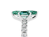 White gold Marquise Cut Green Sapphire Solitaire Pavé Engagement Ring with Round Band and Prong Setting_77