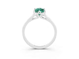 White gold Marquise Cut Green Sapphire Solitaire Ring with Flower Prong Setting and Classic Band_27