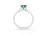 White gold Marquise Cut Green Sapphire Solitaire Ring with Flower Prong Setting and Classic Band_52