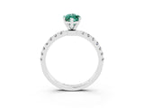 White gold Marquise Cut Green Sapphire Solitaire Ring with Pavé Accents and Four-Prong Setting_3