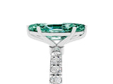 White gold Marquise Cut Green Sapphire Solitaire Ring with Pavé Accents and Four-Prong Setting_5