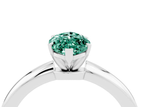 White gold Marquise Cut Green Sapphire Solitaire Ring with Six-Prong Setting and Classic Band_16