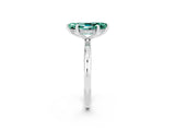 White gold Marquise Cut Green Sapphire Solitaire Ring with Thin Band and Four-Prong Setting_14