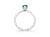 White gold Marquise Cut Green Sapphire Solitaire Ring with Thin Band and Four-Prong Setting_15