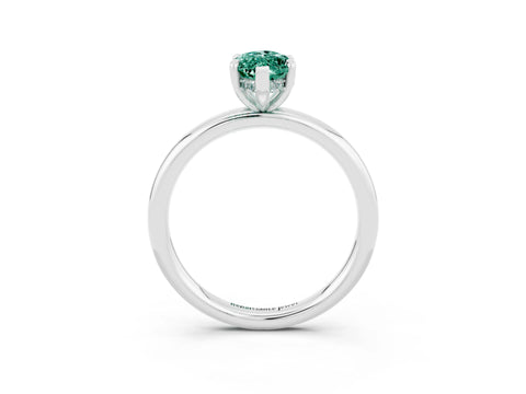 White gold Marquise Cut Green Sapphire Solitaire Ring with Thin Band and Four-Prong Setting_15