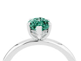 White gold Marquise Cut Green Sapphire Solitaire Ring with Thin Band and Four-Prong Setting_16