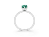 White gold Marquise Cut Green Sapphire Solitaire Ring with Thin Band and Prong Setting_15